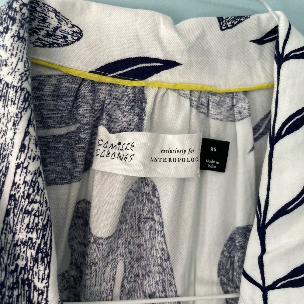 🔻LAST CHANCE🔻 CAMILLE CABANES x ANTHROPOLOGIE Botanical Flannel Pajama Top (top) - Picture 4 of 9